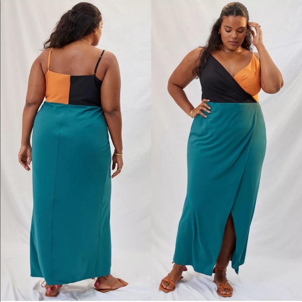 Anthropologie Colorblocked Maxi Dress